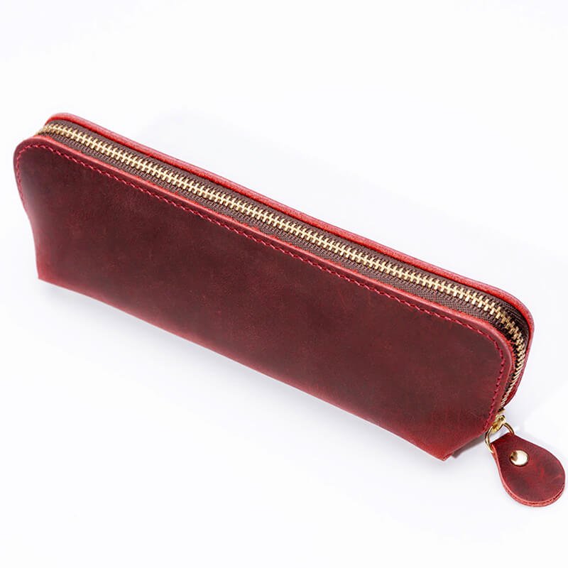 Zip Leather Pen Pouch – Babylon Leather - Babylon LeatherBabylon LeatherAN36-Wine Red