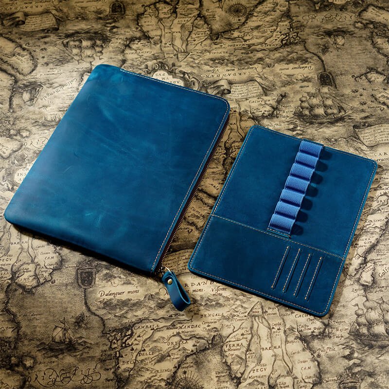 Zip Pen Case with Removable Tray – Babylon Leather - Babylon LeatherBabylon LeatherAN20-Blue