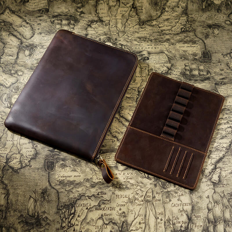 Zip Pen Case with Removable Tray – Babylon Leather - Babylon LeatherBabylon LeatherAN20-Coffee