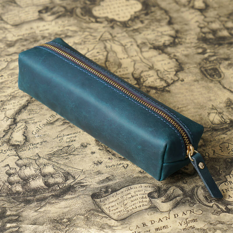 Zip Pencil Case Student – Babylon Leather - Babylon LeatherBabylon LeatherAN37-Blue