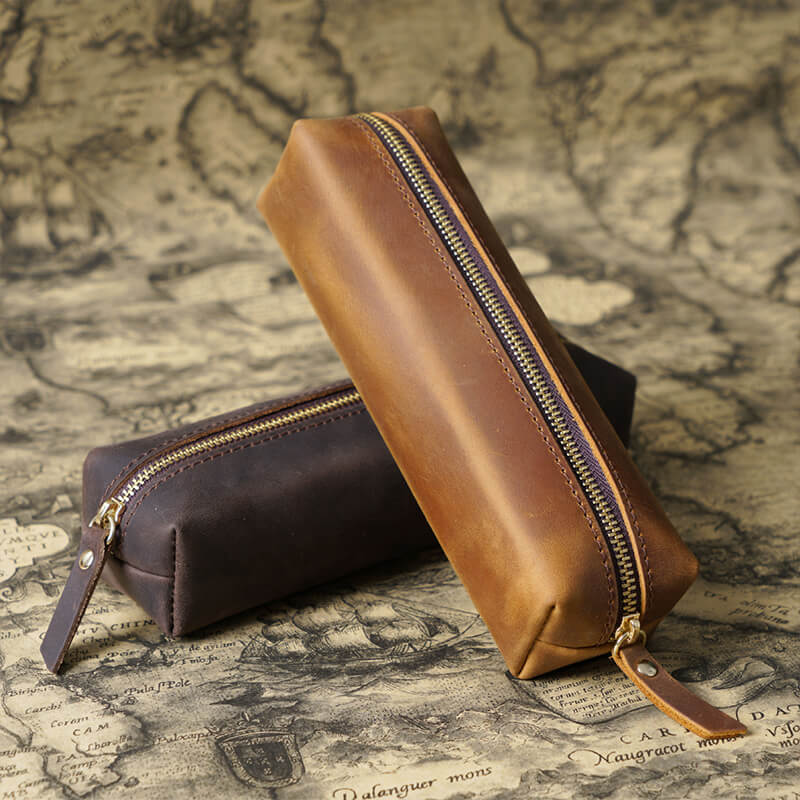 Zip Pencil Case Student – Babylon Leather - Babylon LeatherBabylon LeatherAN37-Brown
