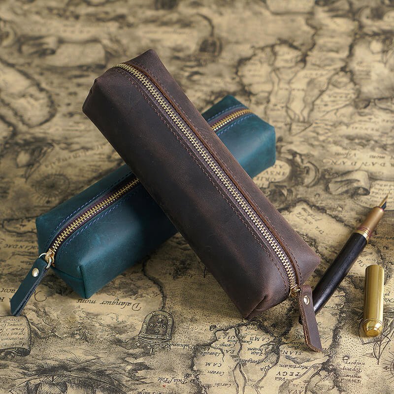 Zip Pencil Case Student – Babylon Leather - Babylon LeatherBabylon LeatherAN37-Brown