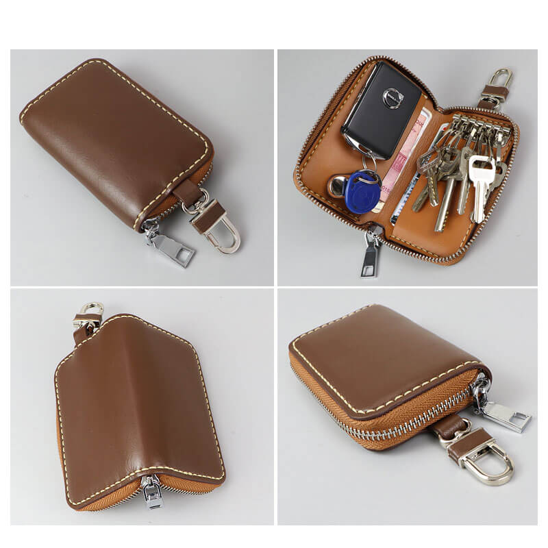 Zipper Pouch Card Holder DIY Kit – Babylon Leather - Babylon LeatherBabylon LeatherSY81 - Brown - Beige