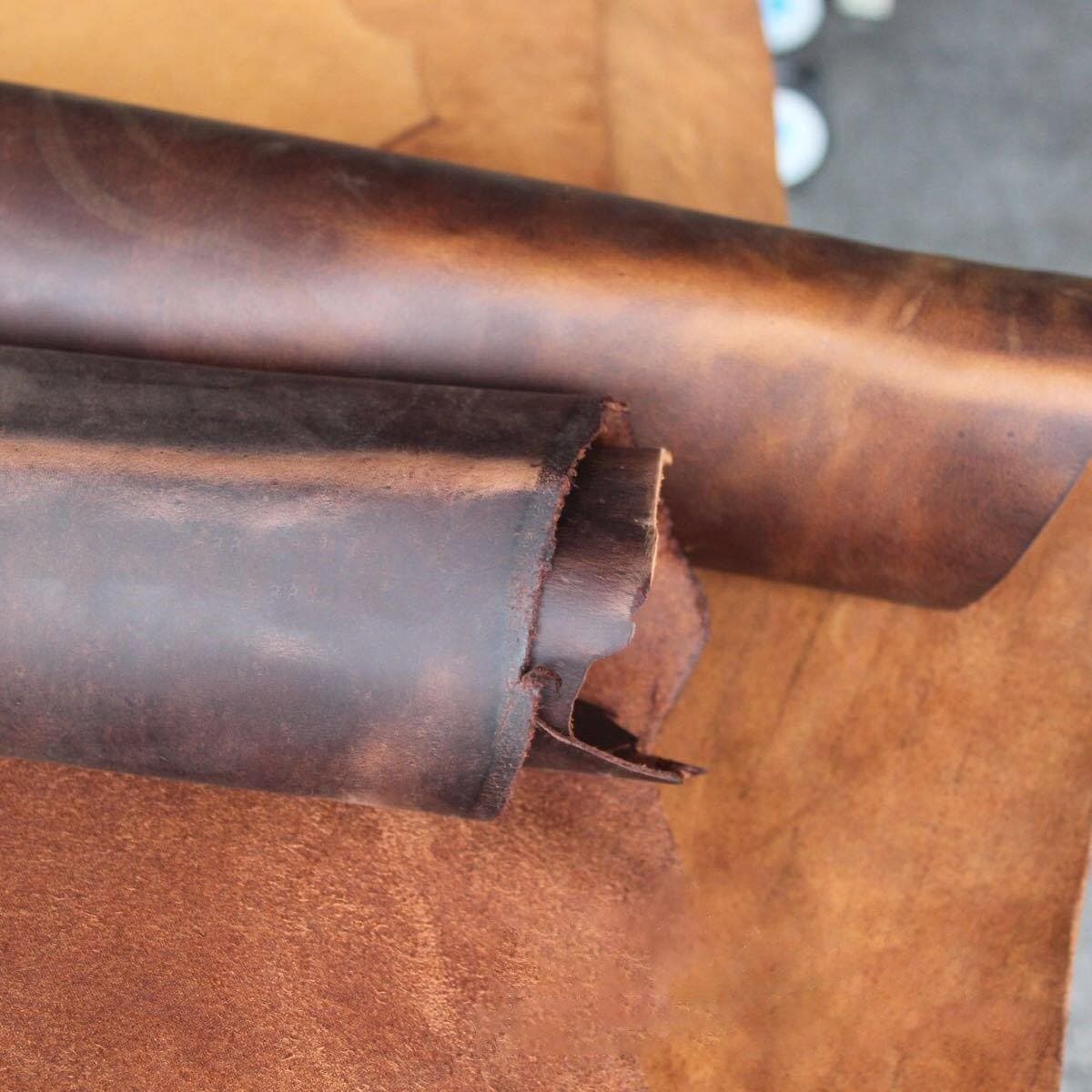 Crazy Horse Leather Thick Genuine Cowhide Leather For Leathercraft ™ - Babylon LeatherBabylon Leather