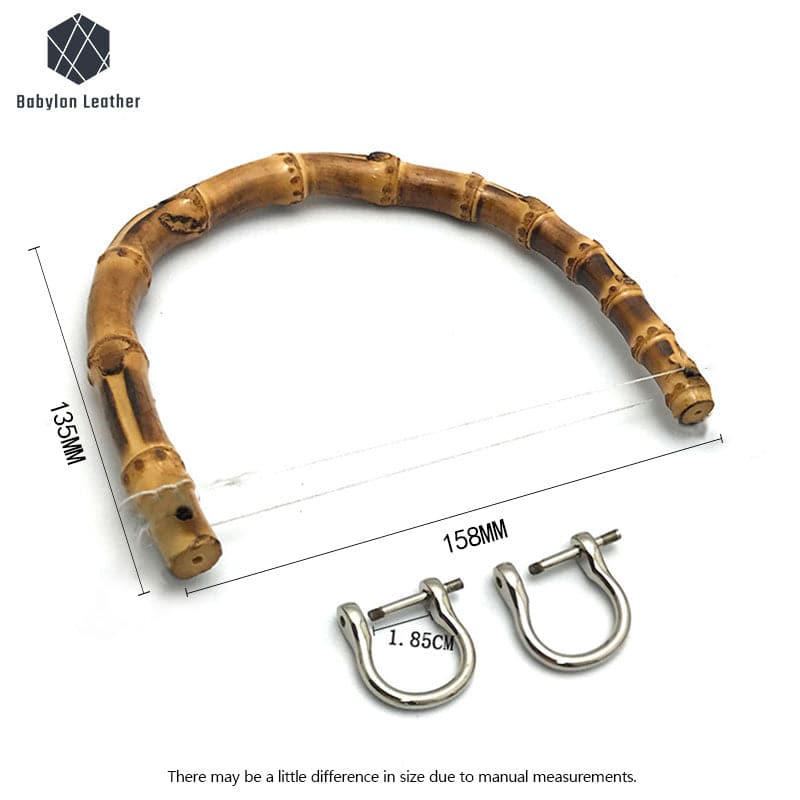 Genuine Bamboo Half Round Handle 158*135mm/6.2"*5.3"（1 PACK） - Babylon LeatherBabylon LeatherBH-004