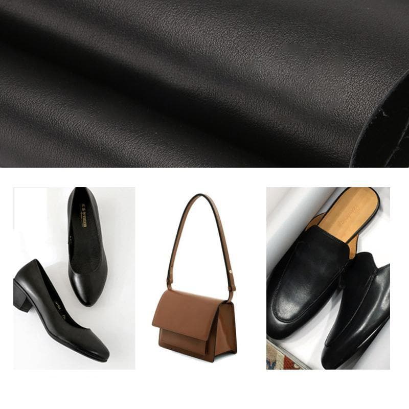 Nappa Cow Leather Soft Black White Full Grain Genuine Cowhide Bright Smoosth Napa Leather ™ - Babylon Leatherleatherjiaoxu