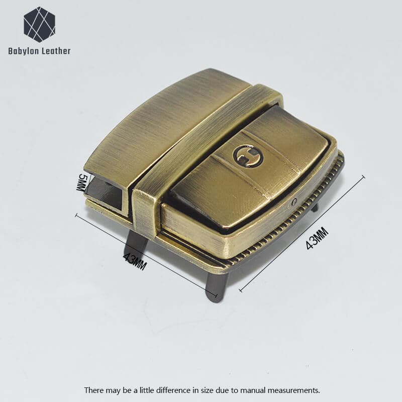 Square Fashion Bag Lock Snap Lock Press Thumb Lock - Babylon LeatherBabylon LeatherSPTL-010