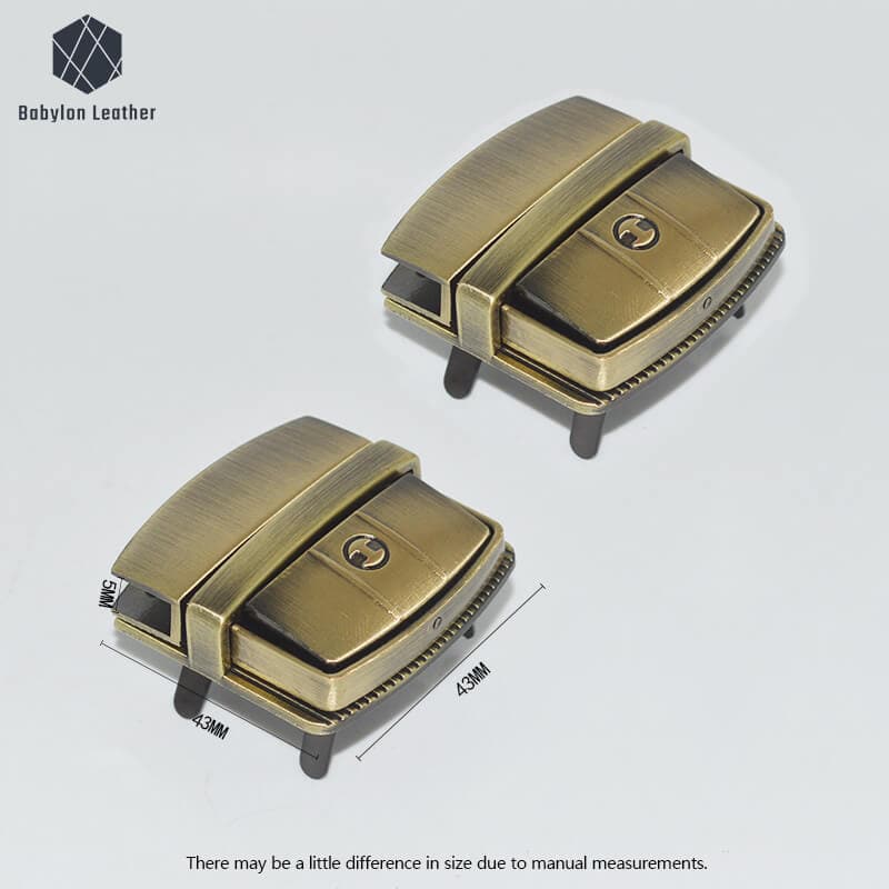 Square Fashion Bag Lock Snap Lock Press Thumb Lock - Babylon LeatherBabylon LeatherSPTL-010