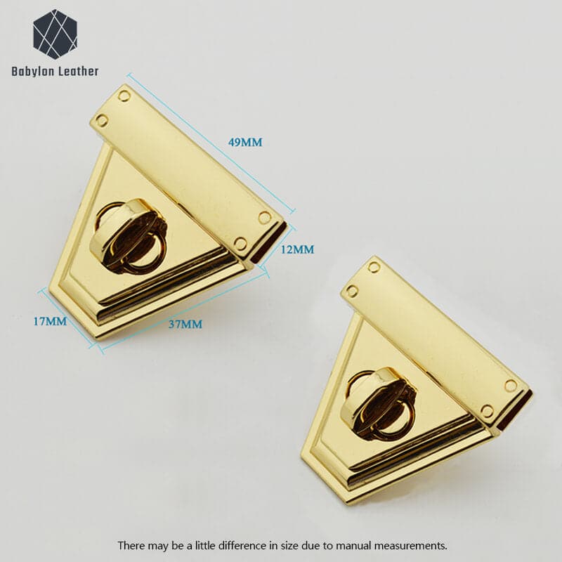 Trapezoidal Purse Lock Hardware Bag Buckle Turn Lock Twist Lock - Babylon LeatherBabylon LeatherTL-008